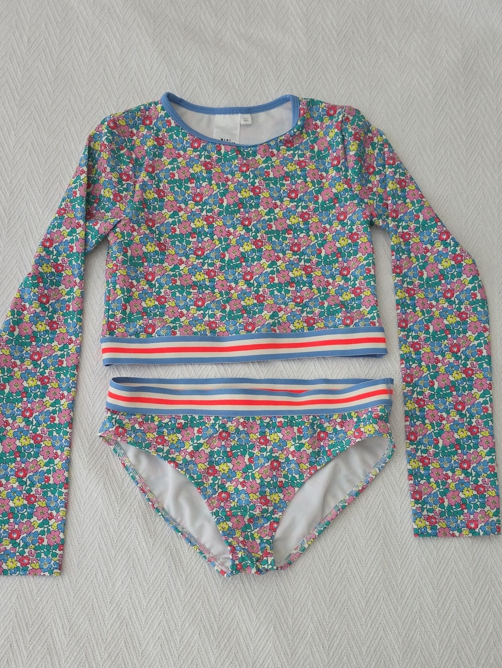 MINI BODEN SIZE 9-10Y Cropped Rash Vest Set in Multi Flowerbed